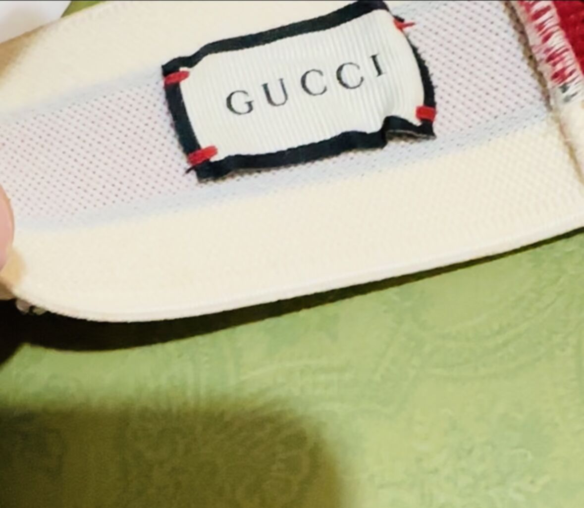 Gucci Red Stripe Logo Headband In White