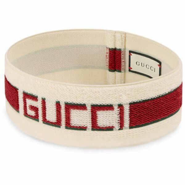 Gucci Red Stripe Logo Headband In White