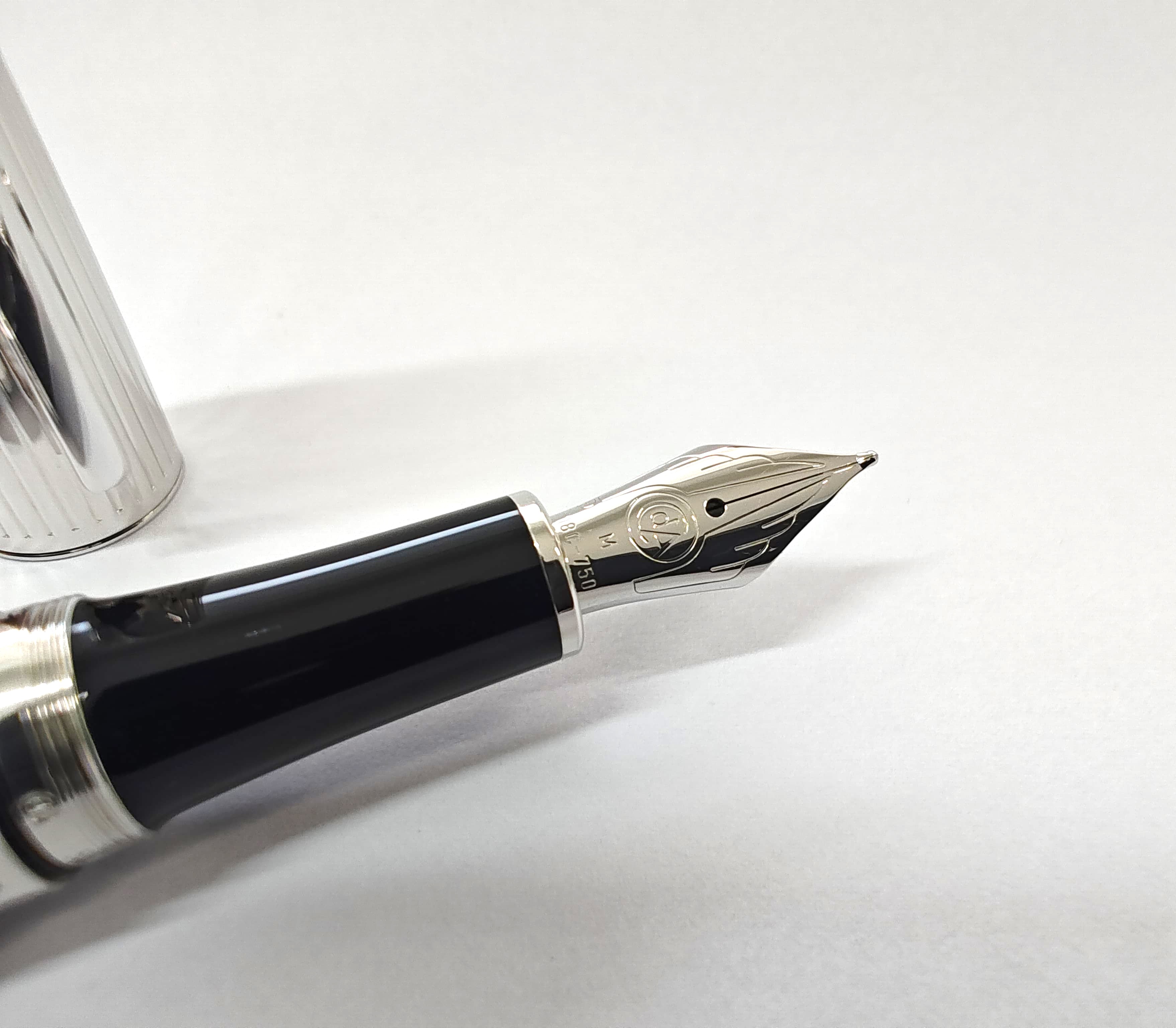 Caran d'Ache Leman Bicolor Blue Night Silver Plated Fountain Pen